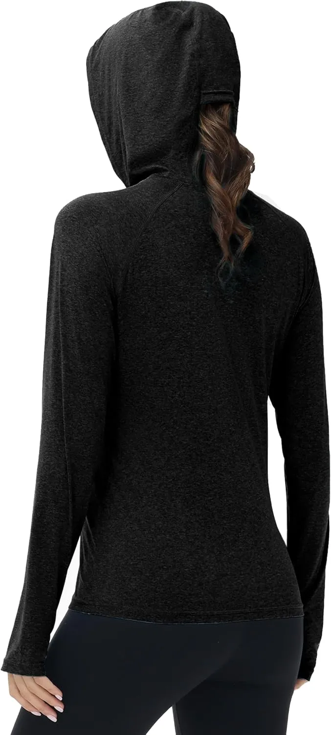 isnowood Womens Long Sleeve Rash Guard, Lightweight UV UPF 50  Sun Protection Shirts, Hiking Outdoor Running Fishing Clothing