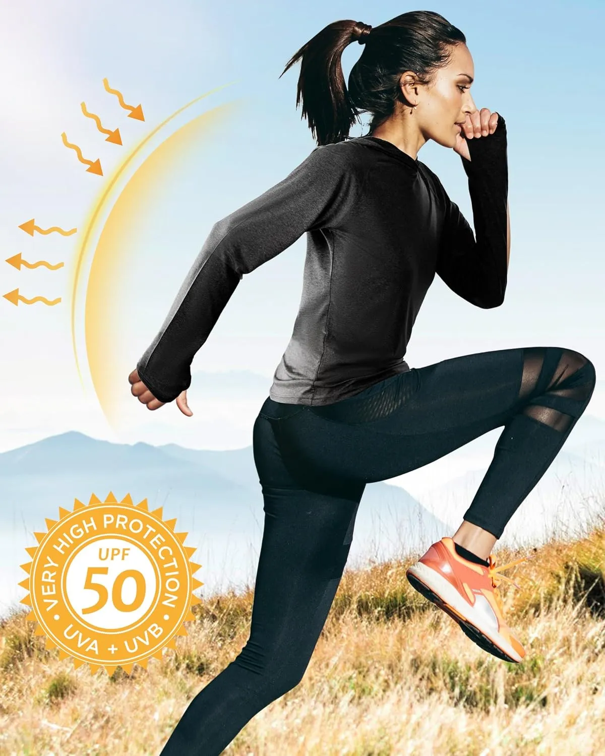 isnowood Womens Long Sleeve Rash Guard, Lightweight UV UPF 50  Sun Protection Shirts, Hiking Outdoor Running Fishing Clothing