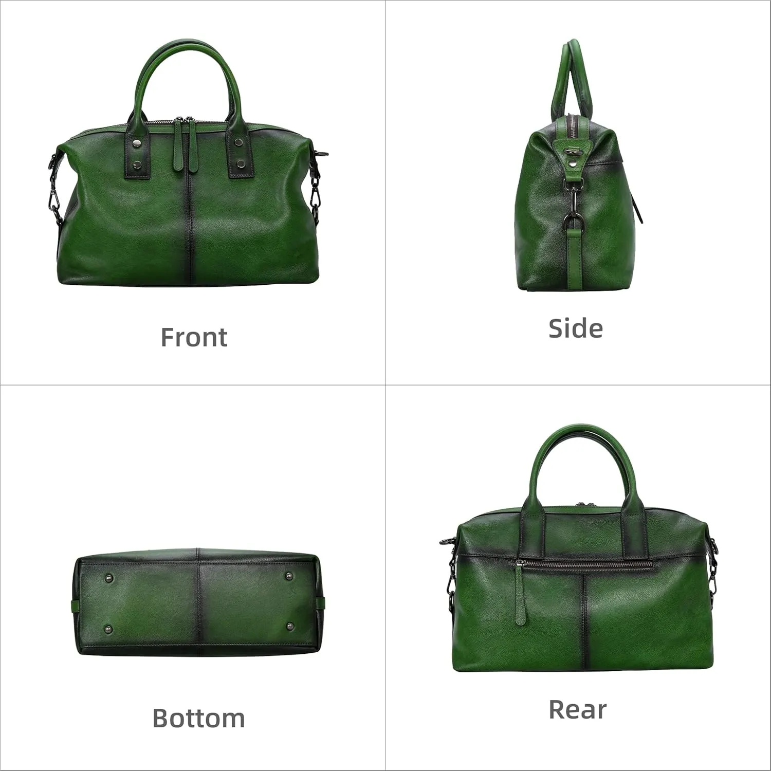 Iswee Genuine Leather Satchel Tote Bag Top Handle Handbag Designer Shoulder Bag Large Capacity Cross Body Bag