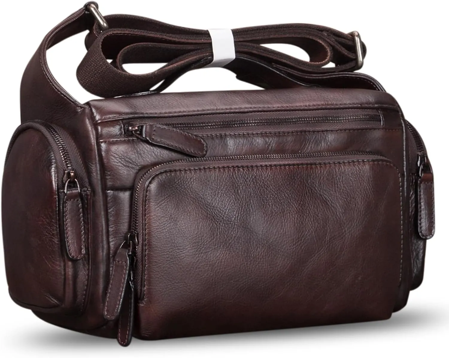 IVTG Genuine Leather Messenger Bag for Men Crossbody Shoulder Pack Satchel Casual Sling Daypack Work Business Daypack