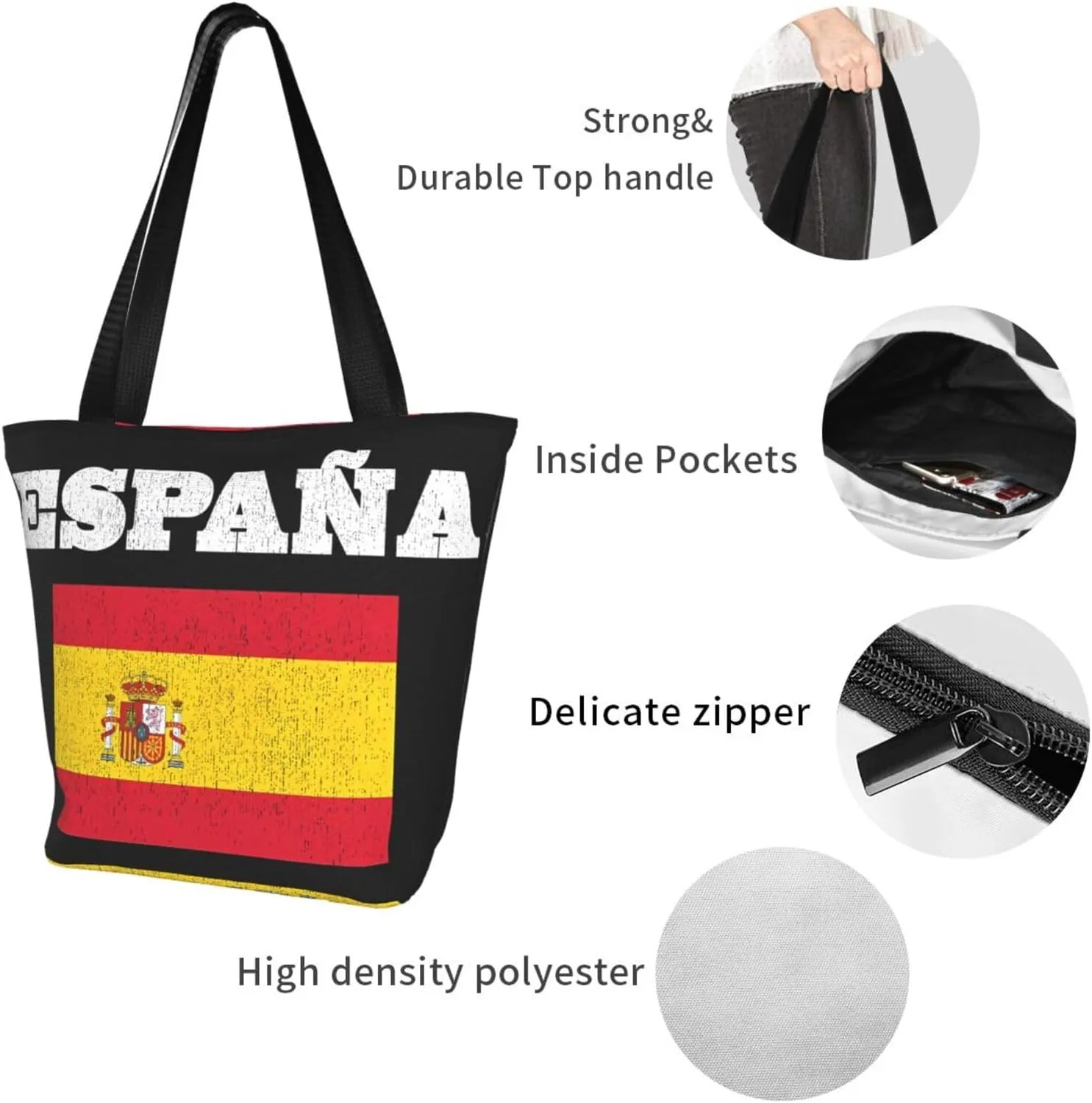 Jamaican Rasta Reggae Judah Lion Women's Tote Bag Shoulder Bag Shopping Handbag Large Capacity Handbag With Zipper