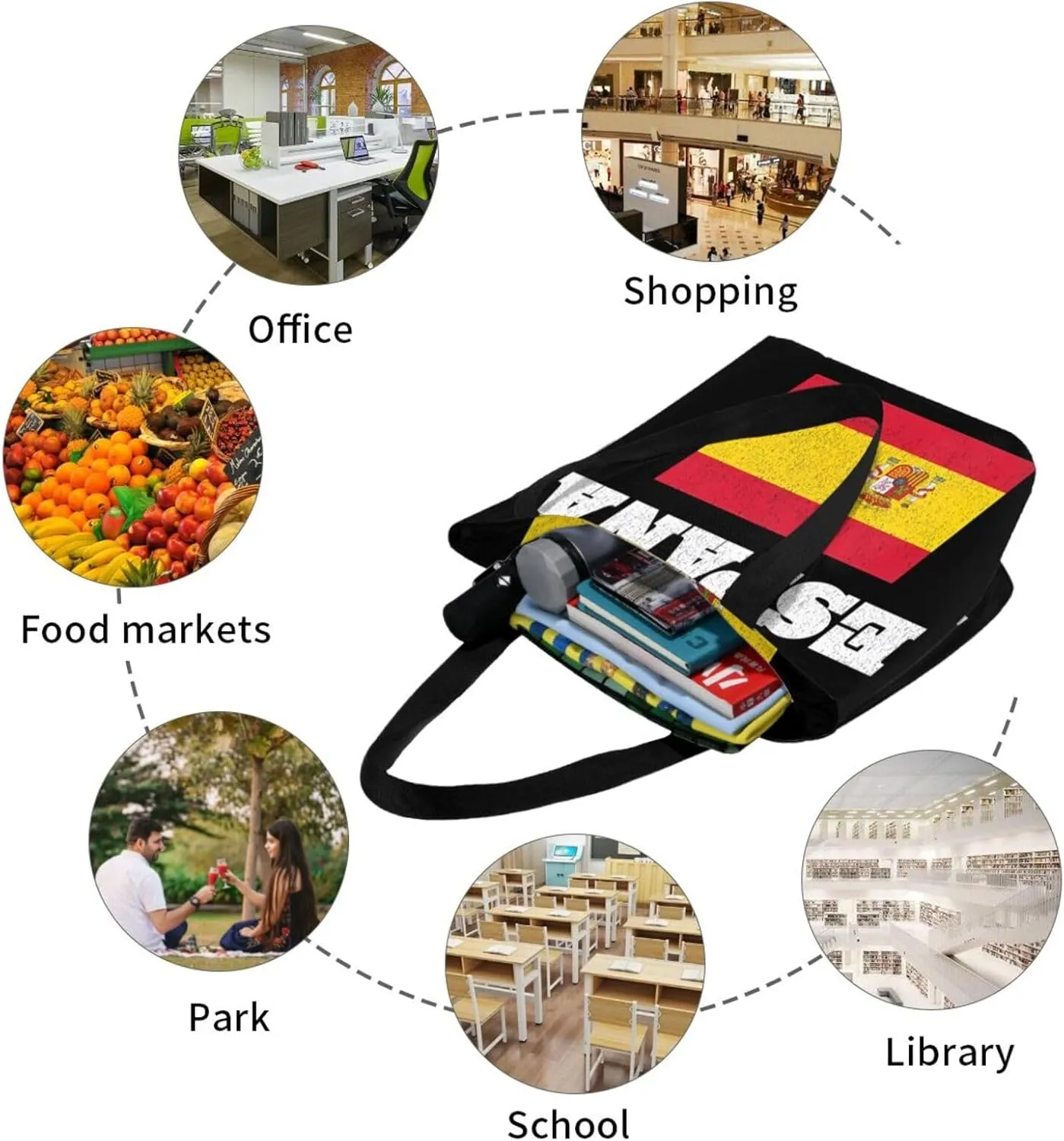 Jamaican Rasta Reggae Judah Lion Women's Tote Bag Shoulder Bag Shopping Handbag Large Capacity Handbag With Zipper