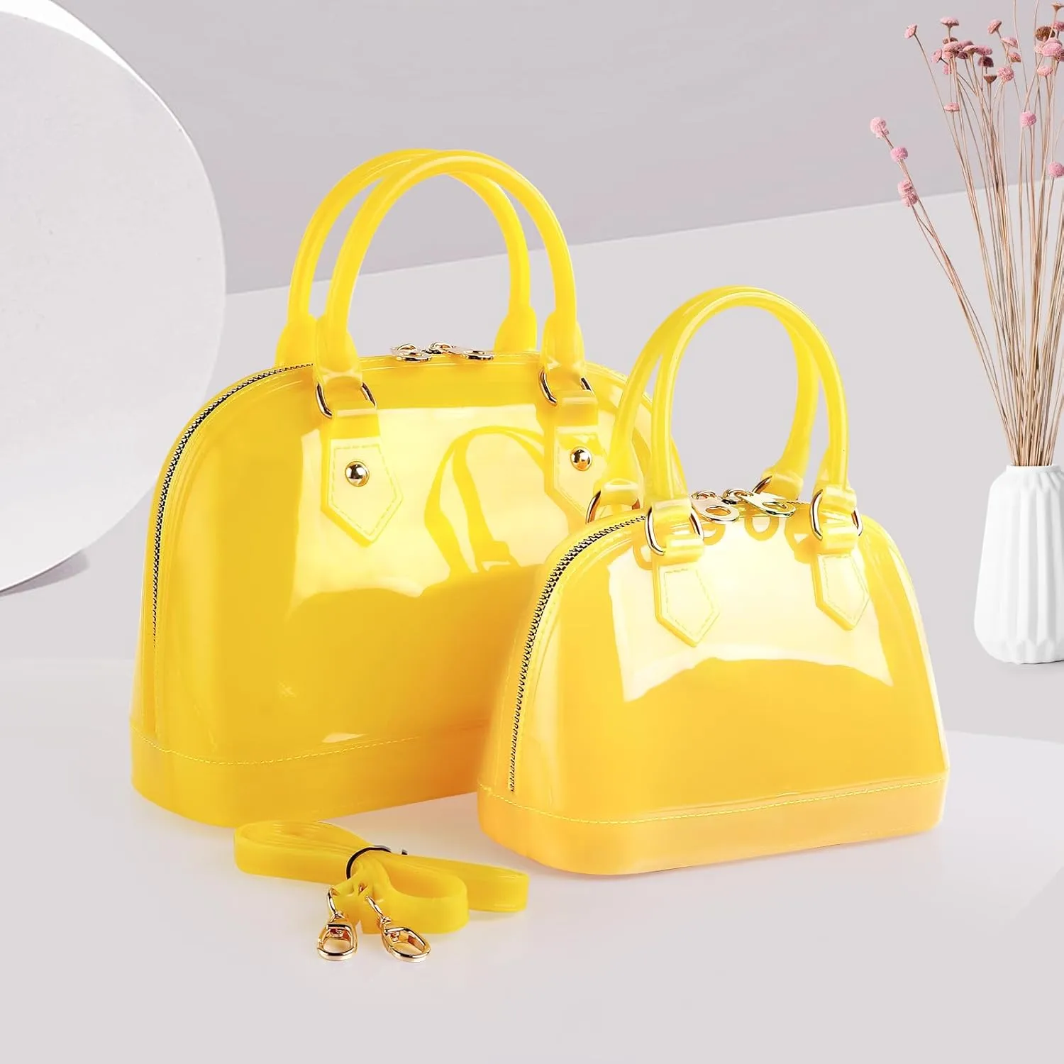 Jelly Crossbody Purse Shoulder Bag, Candy Color Tote Satchel Top-Handle Handbags for Women