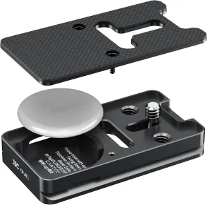JJC Quick Release Plate for AirTag, Camera Tripod Mount Adapter QR Plate with 1/4" Screw, Compatible with Arca Swiss Tripod Monopod Ballhead for Selected Canon/Sony/Nikon Cameras
