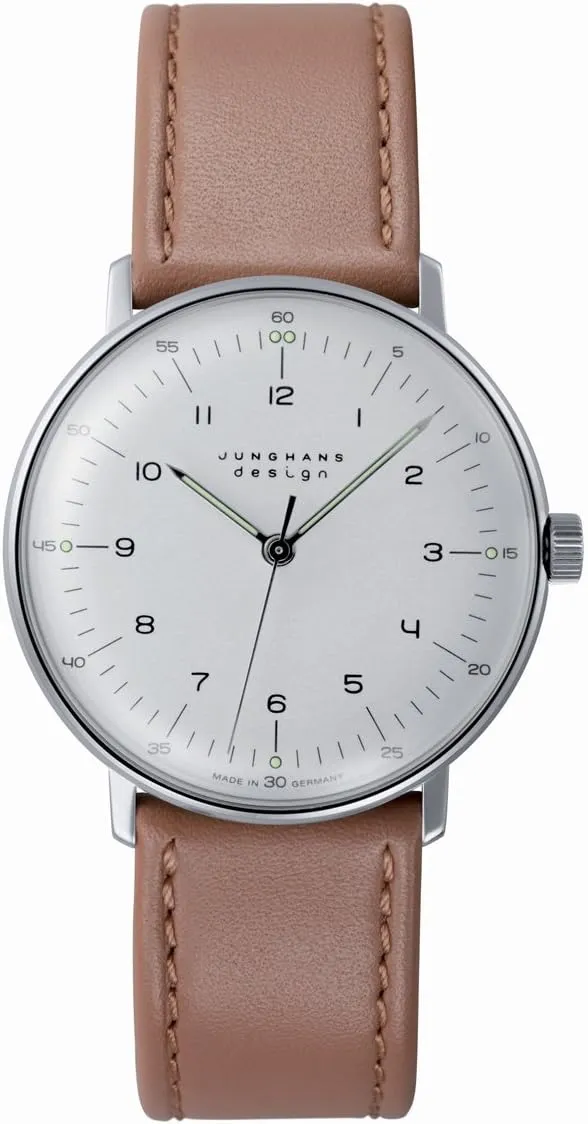 Junghans 027-3701-00 Max Bill Tan Brown Handwinding Mechanical Watch