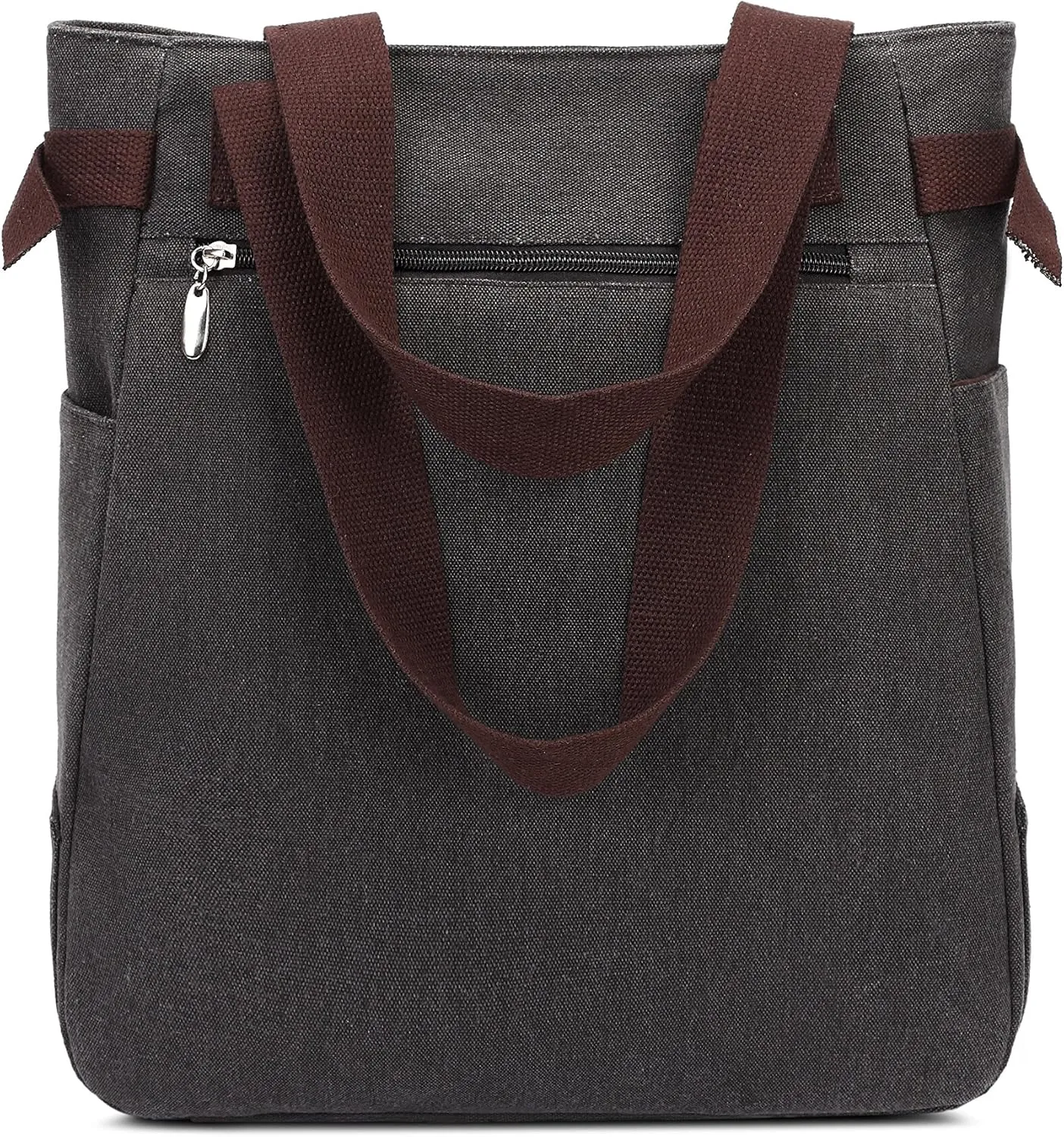 KAUKKO Women Canvas Handbag Shoulder Bag Cat Big Tote Bag(093-BLACK)