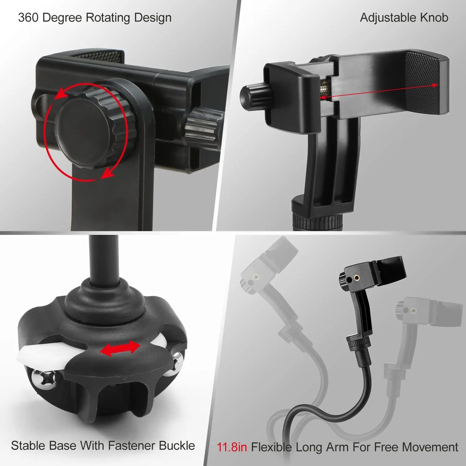 Kayak Phone Mount with Universal Flexible Long Arm Boat/Canoe Camera Holder, Fishing Finder & Cellphone Bracket, Secure & Convenient for Kayaking Enthusiasts