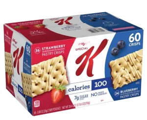 Kellogg, ISpacial K Pastry Crisps, Strawberry and Blueberry 60 count.