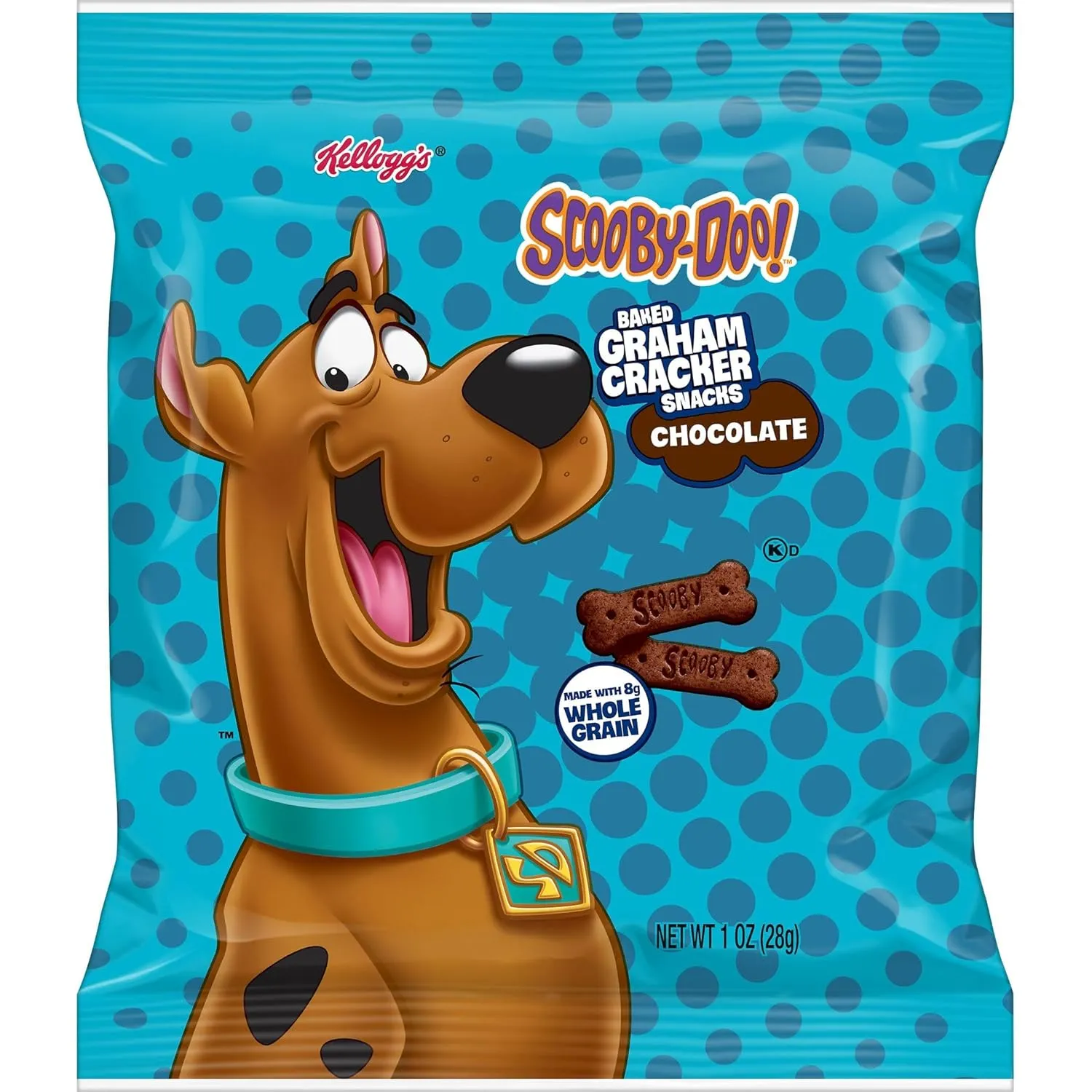 Kellogg's SCOOBY-DOO! Baked Graham Cracker Snacks, Lunch Snacks, Snack Crackers, Chocolate (40 Pouches)