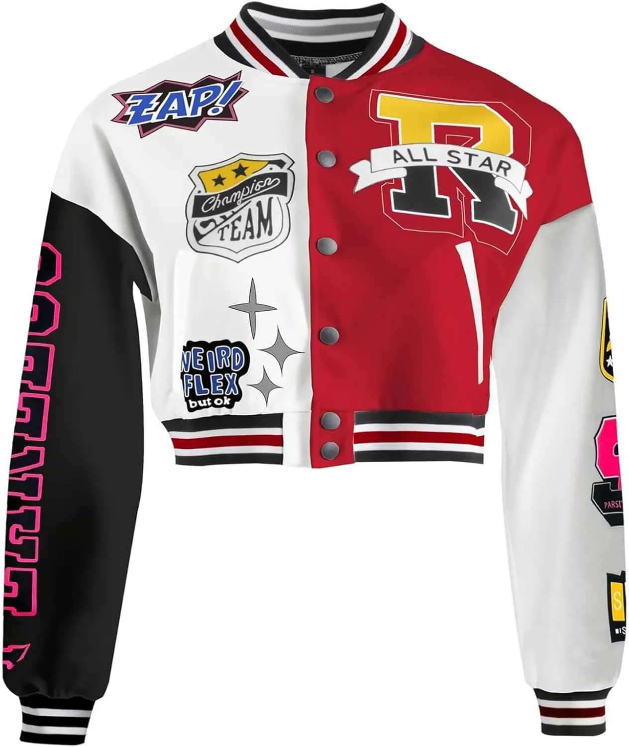 Kids Baseball Jacket Varsity Style Casual Fit Sport Boys Girls Team Uniforms Cardigan Sweatshirt Black-2Years
