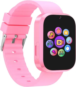 Kids Smart Watch with Learning Card, Audio Story, 31 Games, HD Camera, Music Player, Pedometer, Flashlight, Educational Toys, Perfect Birthday for Boys and Girls Ages 4-10 (Pink)