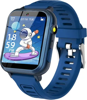 Kids Smartwatch, Toy for Boys and Girls Ages 3-13 with 24 Games, Camera, Music Playback, time Display, Video and Audio Recording Features and More (Blue)