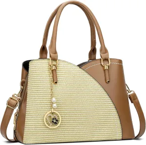 KKXIU Triple Compartments Purses and Handbags for Women Fashion Ladies Satchel Shoulder Top Handle Bag