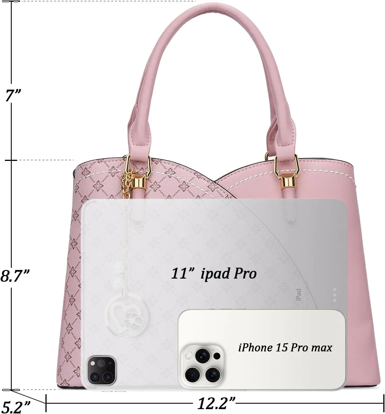 KKXIU Triple Compartments Purses and Handbags for Women Fashion Ladies Satchel Shoulder Top Handle Bag