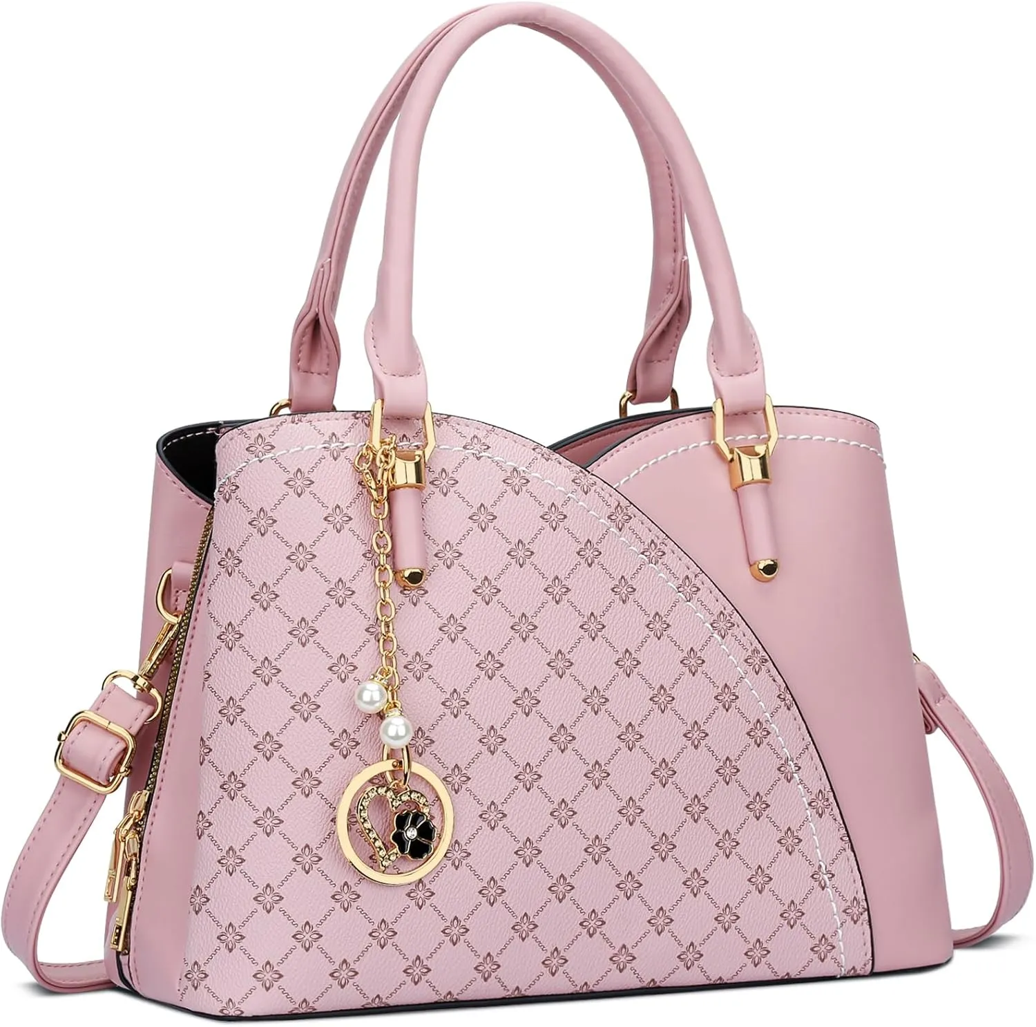 KKXIU Triple Compartments Purses and Handbags for Women Fashion Ladies Satchel Shoulder Top Handle Bag