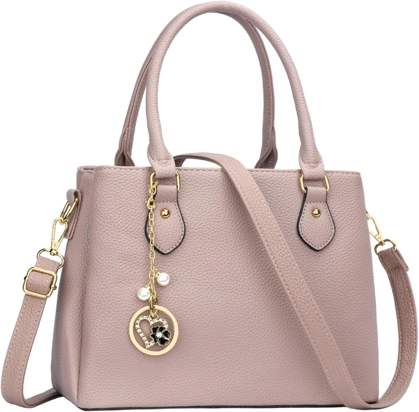 KKXIU Women Satchel Bags Handle Shoulder Handbags and Purses Pockets Zipper Leather Crossbody Bags
