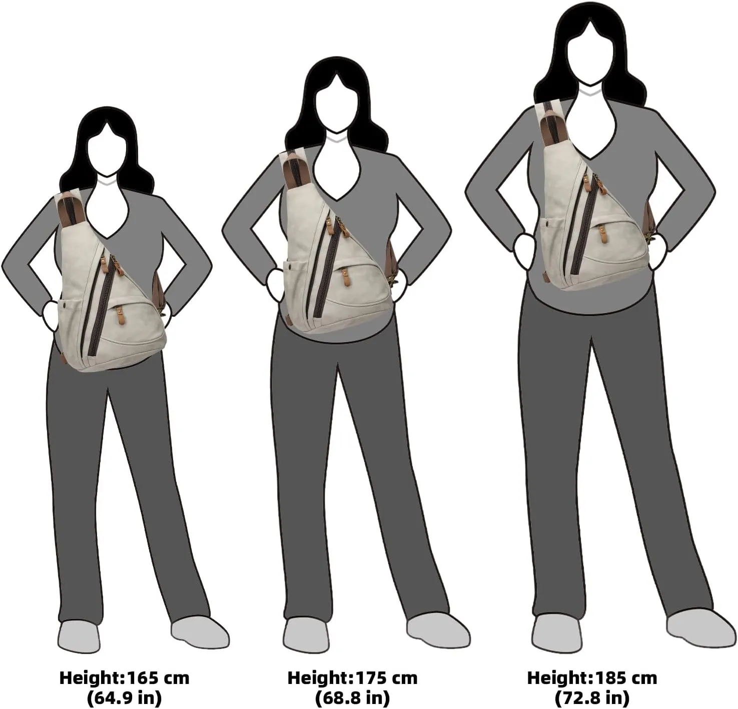 KL928 PU Leather Sling Bag - Small Crossbody Backpack Shoulder Casual Daypack Rucksack for Men Women