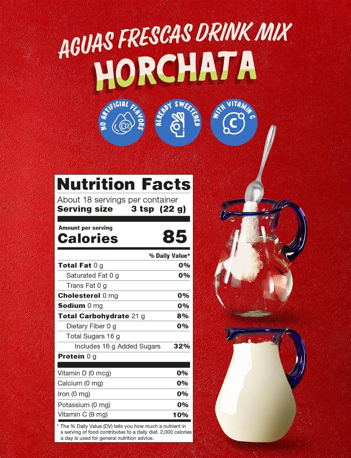 Klass Aguas Frescas | Drink Mix | Horchata | Flavors From Natural Sources, No Artificial Flavors, With Vitamin C (Makes 7 to 9 Quarts) 14.1 Oz Family Pack (4-Pack)