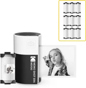 KODAK Memo Shot ERA Kids Instant Digital Camera and Photo Label Printer (White, Camera   10 Rolls)