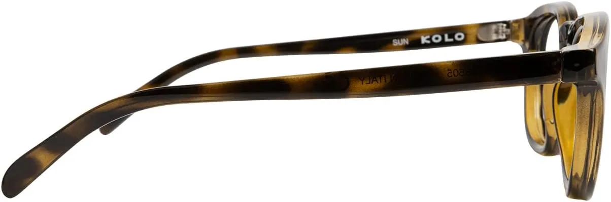 Kolo Webster Premium Italian Sunglasses, Classic Square-Shaped Style, Dark Tortoise