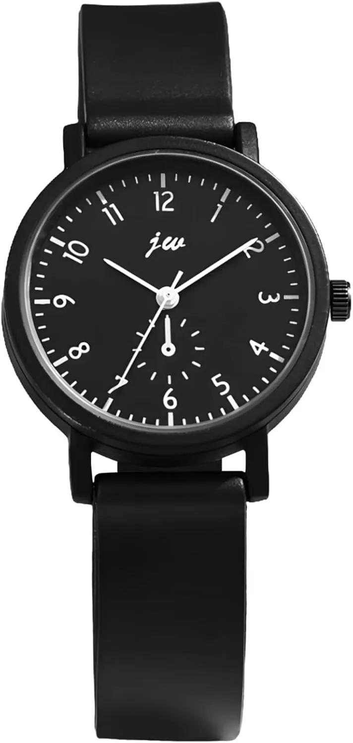 Korean-Inspired Minimalist Unisex Exam Watch, Black Dial with Comfort Fit Pu Leather Strap