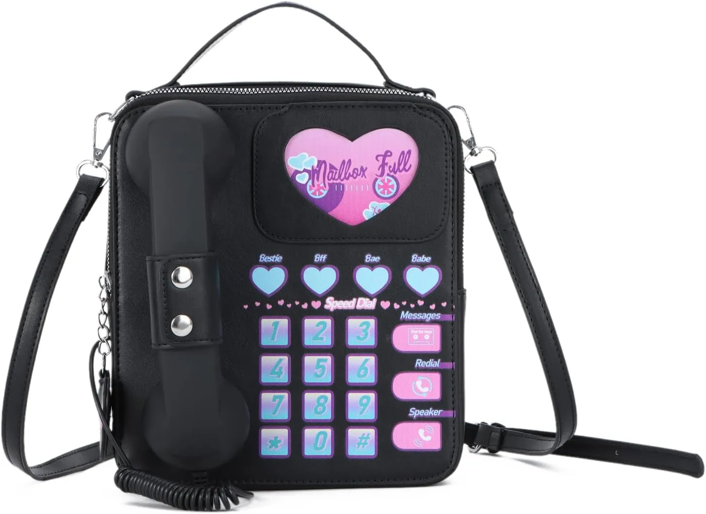 KUANG! Women Novelty Telephone Bag Chain Shoulder Handbag Leather Phone Shaped Purse Top Handle Crossbody Bag for Girls