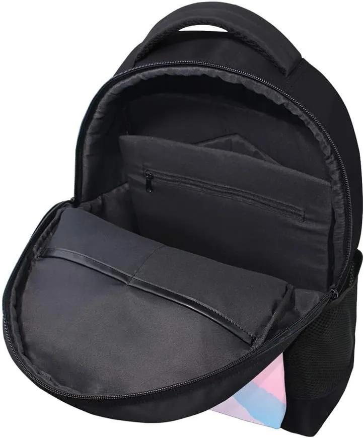 Kuizee Classic Backpack Schoolbag Adjustable Padded Shoulder Straps Daypack ﻿Abstract Wavy Mountain Skyline Multicolor Casual Bags Durable College Daily 16Inch