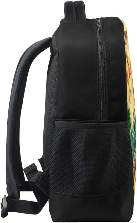 Kuizee Classic Backpack Schoolbag Adjustable Padded Shoulder Straps Daypack ﻿Welcome To Long Beach California Retro Poster Casual Bags Durable College Daily 16Inch