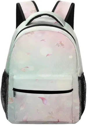 Kuizee Travel Laptop Backpack Business Daypack Work Bookbag Flying Spring Flowers Pink Durable iPad Tablet School College Book Bags Casual Bags for Men and Women