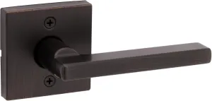 Kwikset Halifax Dummy Door Handle, Single Sided Lever for Closets, French Double Doors, and Pantry, Venetian Bronze Non-Turning Reversible Interior Push/Pull Lever, with Microban Protection