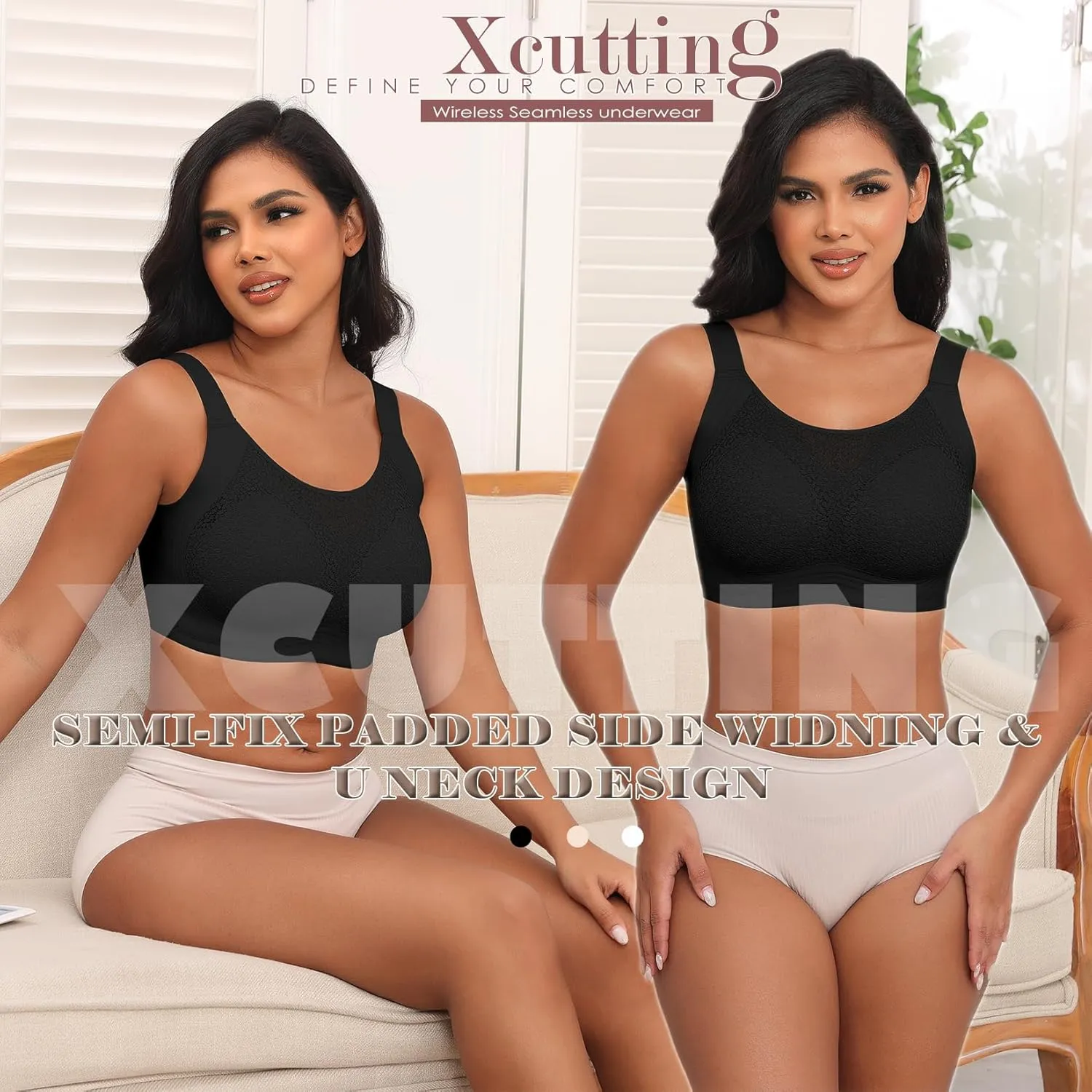 Lace Women's Seamless No Underwire Bra Soft Wireless Comfort Bralettes Full Coverage Bralette Everyday T-Shirt Bra