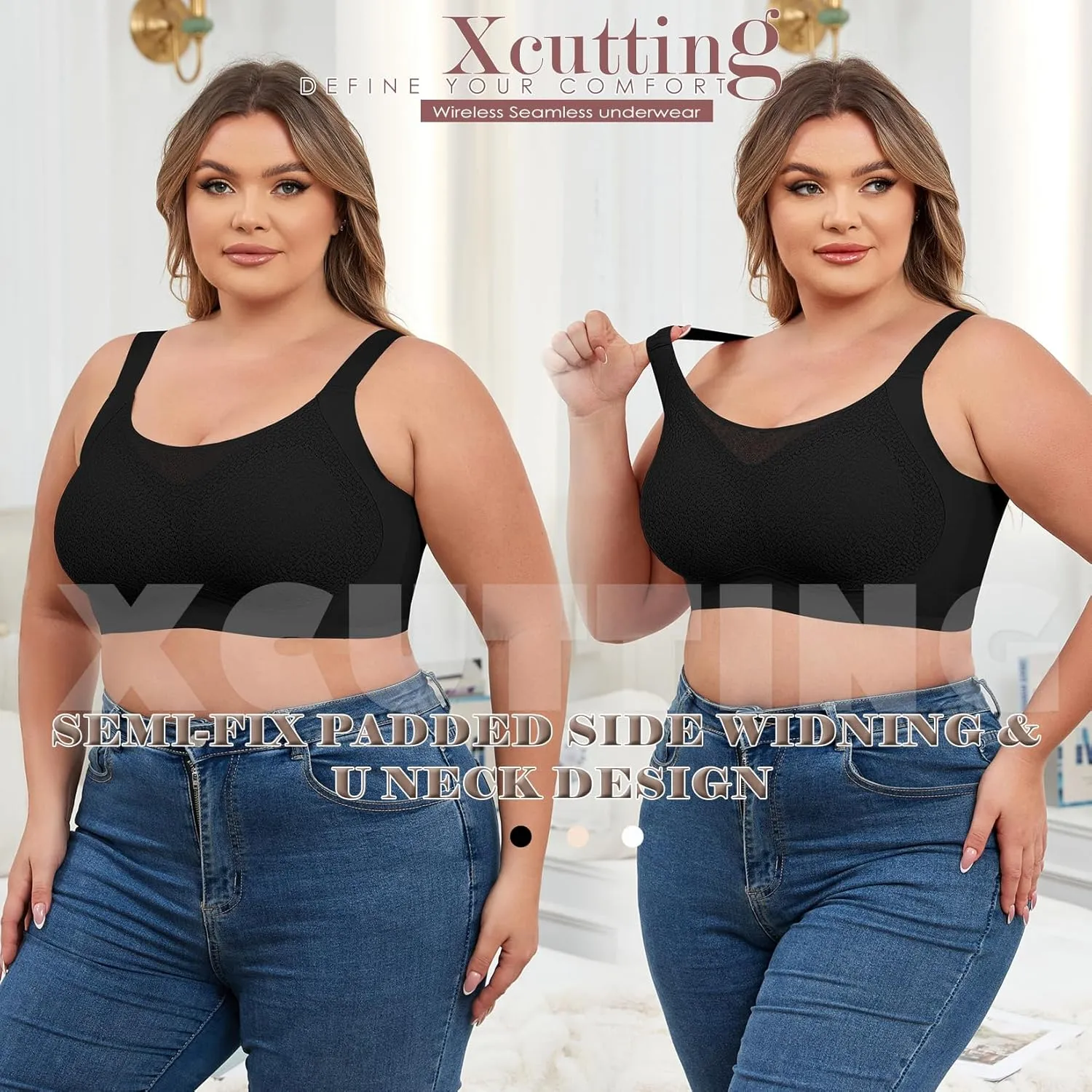 Lace Women's Seamless No Underwire Bra Soft Wireless Comfort Bralettes Full Coverage Bralette Everyday T-Shirt Bra