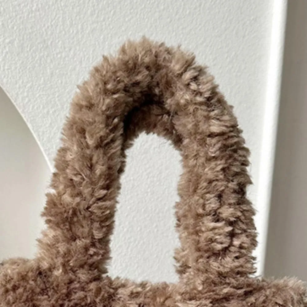 Lamb Wool Handbag Fuzzy Cute Autumn and Winter Fluffy Stylish Chroma Handbag Shoulder Bag Fuzzy Handbag