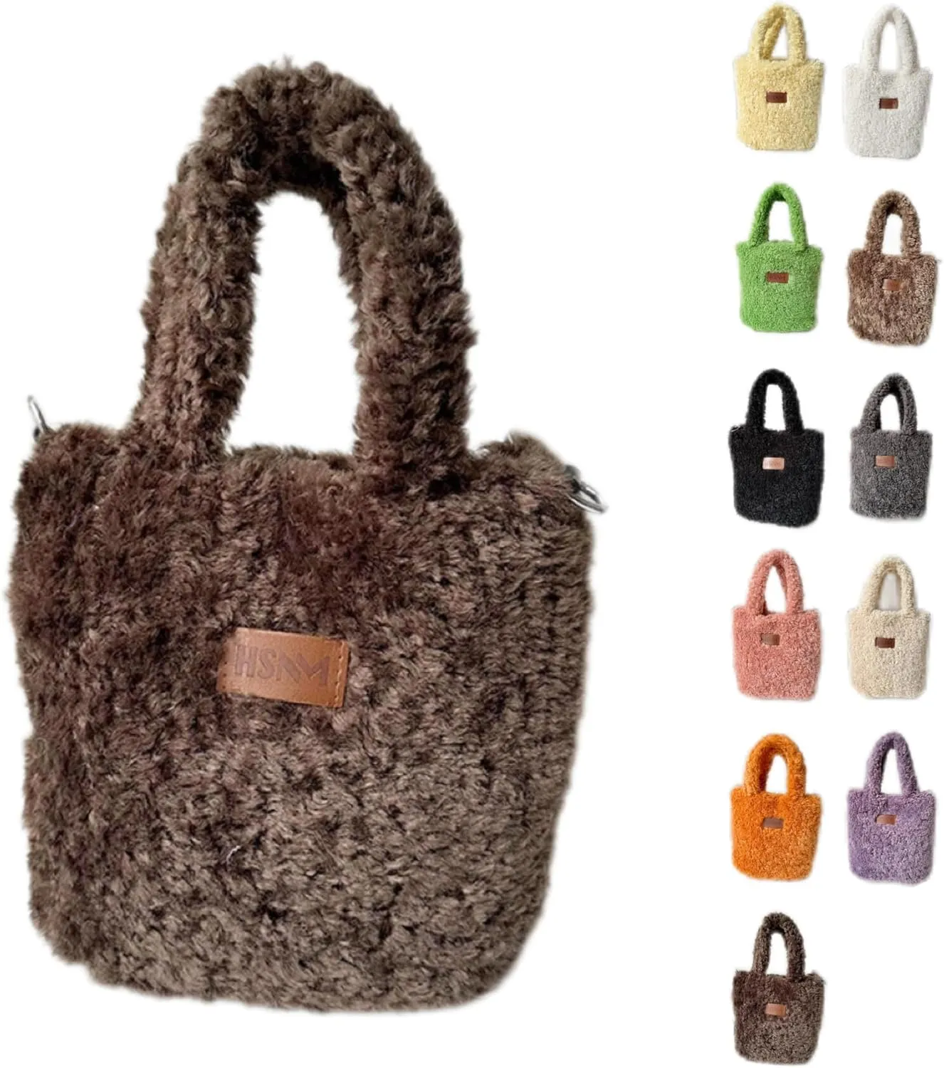 Lamb Wool Handbag Fuzzy Cute Autumn and Winter Fluffy Stylish Chroma Handbag Shoulder Bag Fuzzy Handbag