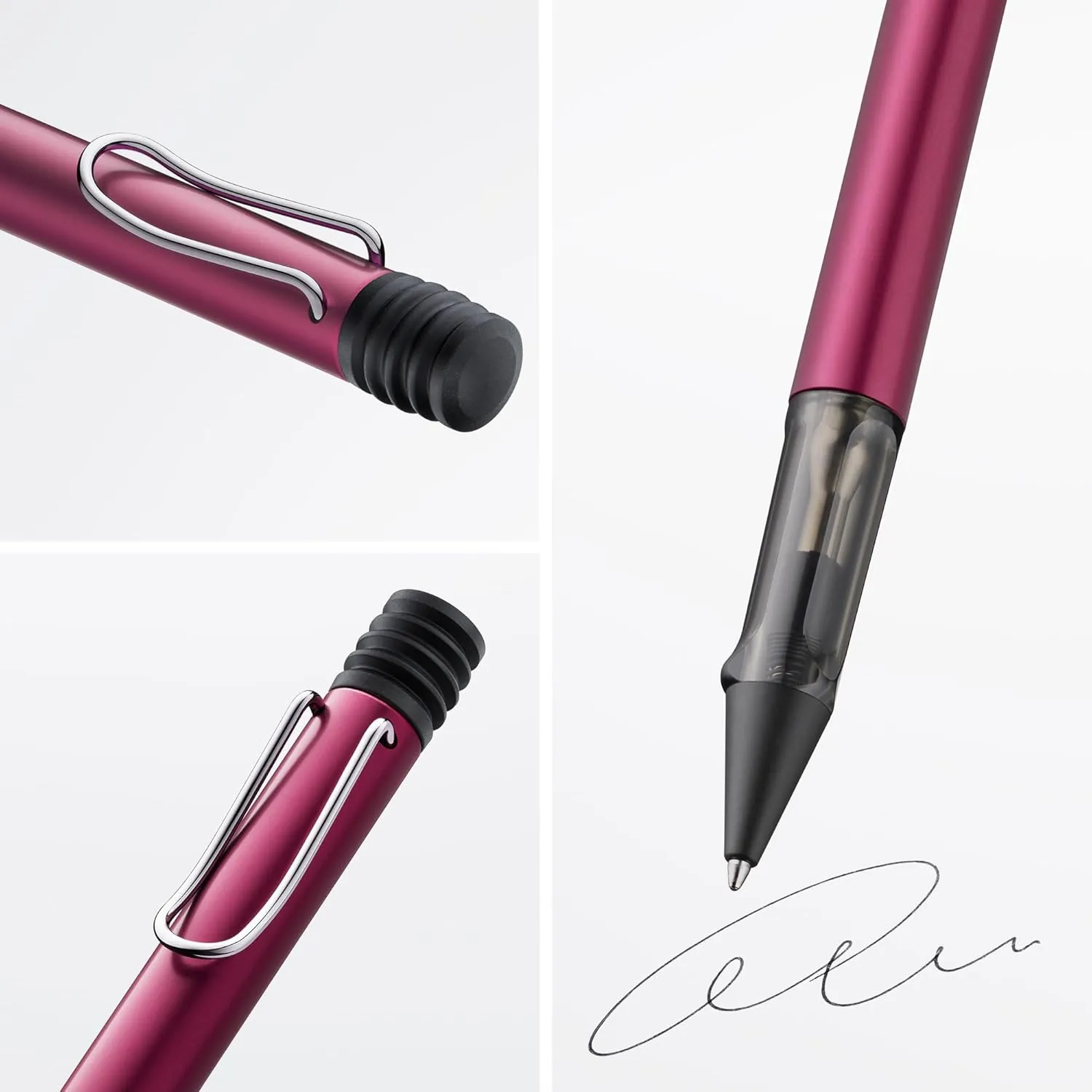 Lamy AL-star black purple - Ballpoint Pen with transparent, ergonomic grip & line width M - lightweight aluminium body - including large capacity refill M 16 in black