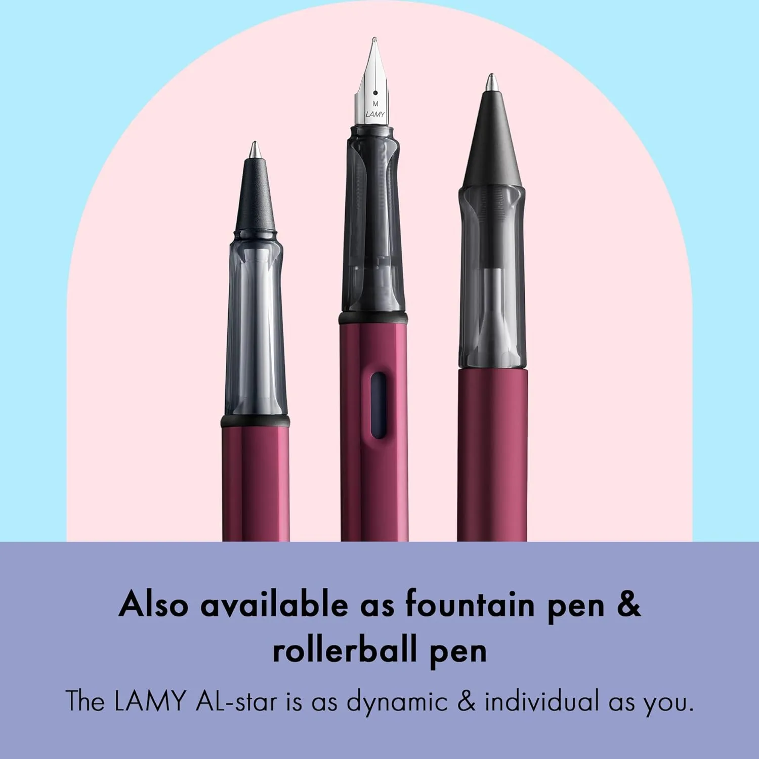 Lamy AL-star black purple - Ballpoint Pen with transparent, ergonomic grip & line width M - lightweight aluminium body - including large capacity refill M 16 in black