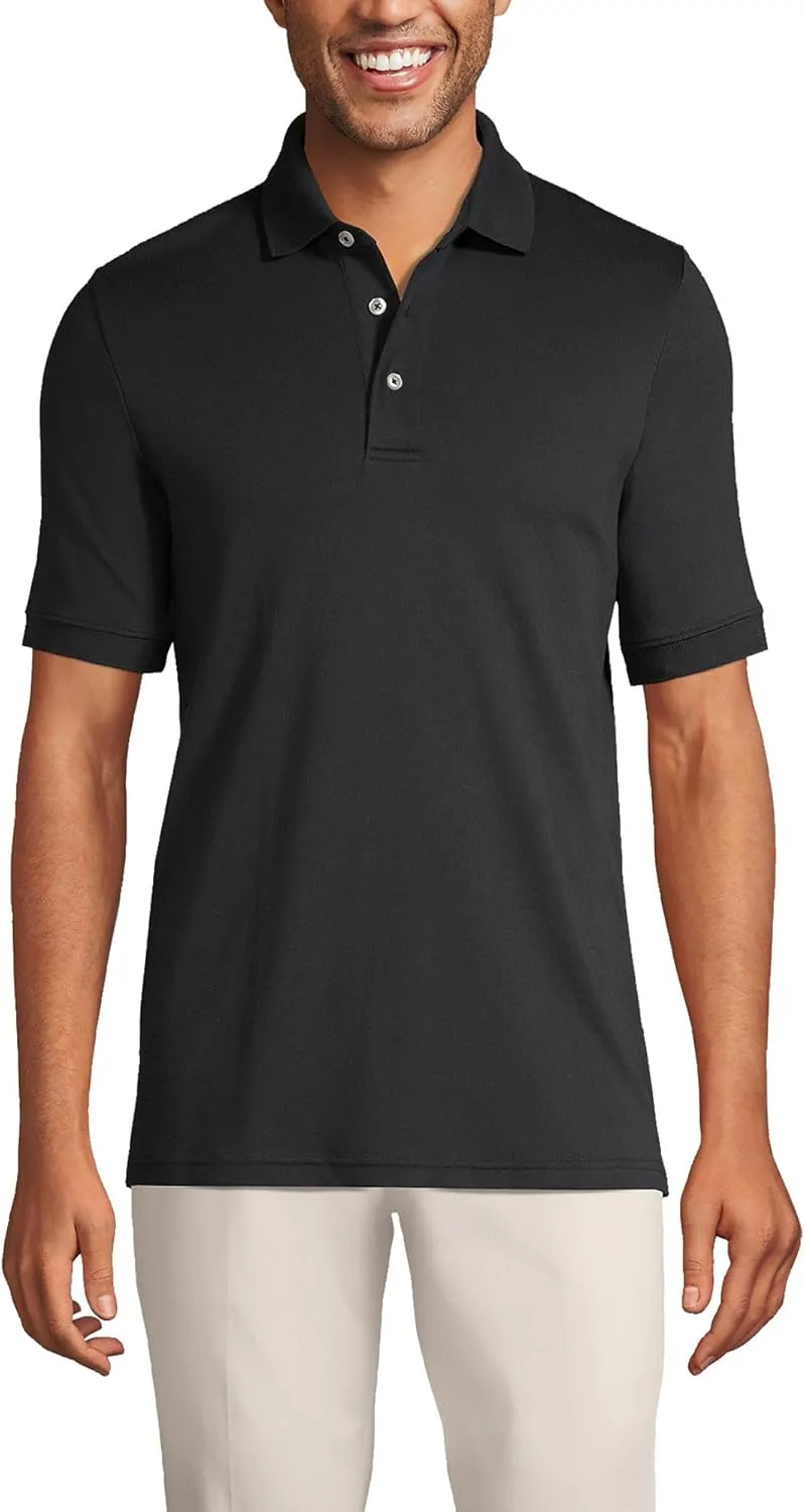 Lands' End Men's Short Sleeve American-Grown Supima Cotton Polo Shirt