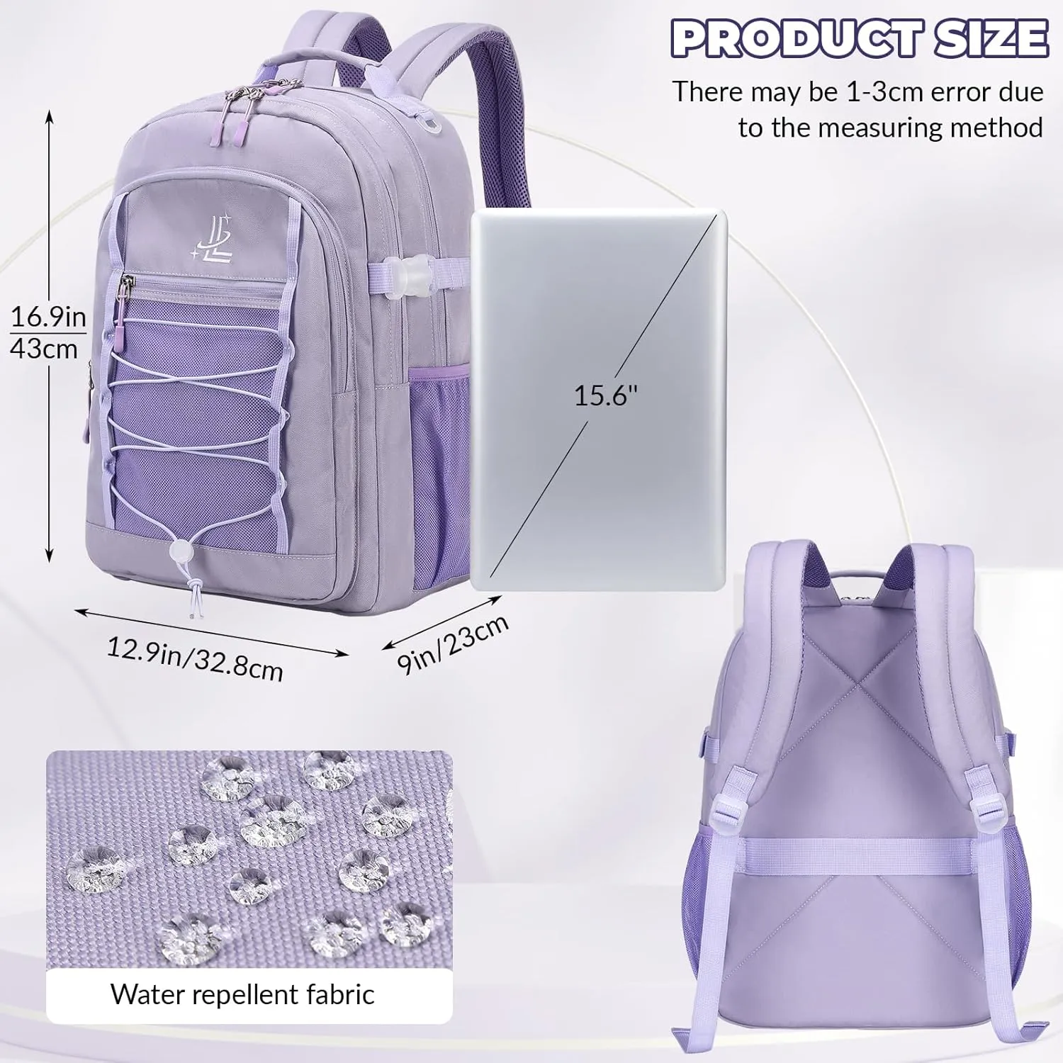 Lanola Kids Backpack for Girls Elementary Primary Middle School Bags for Teens Bookbags Sturdy Durable Travel for Women - Purple