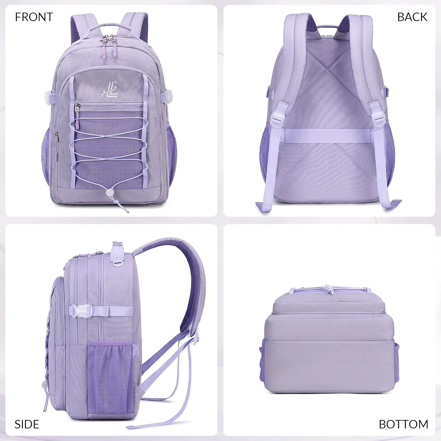 Lanola Kids Backpack for Girls Elementary Primary Middle School Bags for Teens Bookbags Sturdy Durable Travel for Women - Purple
