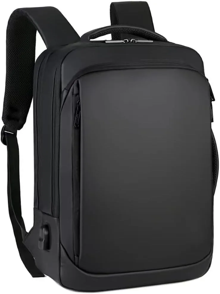 Laptop Backpack, Business Anti Theft Slim Sturdy Laptops Backpack with USB Charging Port, Water Resistant Travel Backpack Computer Bag Gifts for Men & Women Fits 15.6 Inch Notebook-Black