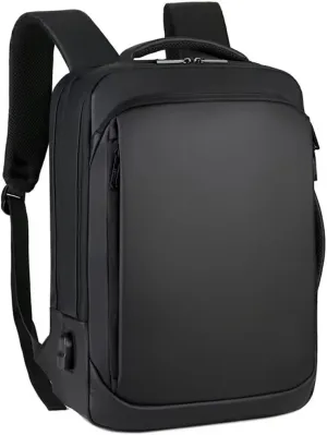 Laptop Backpack, Business Anti Theft Slim Sturdy Laptops Backpack with USB Charging Port, Water Resistant Travel Backpack Computer Bag Gifts for Men & Women Fits 15.6 Inch Notebook-Black