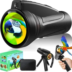 Laradola Boys Toys for Ages 3-10: 1080P Kids Digital Monoculars Telescope with Self-Timer, Tripod - Travel Camping Bird Watching Outdoor Learning Toy Easter Birthday Gifts for Girls Boys