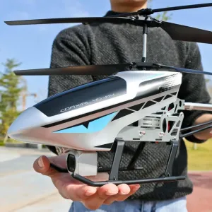 Large 72CM 4K Dual Camera Remote Control Helicopter, Alloy Drop-Proof RC Helicopter with Colored LED Light, Night Sky Flight Gifts for Teens, Boys and Girls