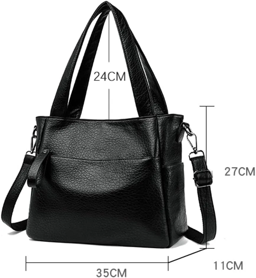 Large Tote Bag Women PU Leather Shoulder Crossbody Bags Satchel Purses Work Travel Handbags with Multi Pockets 2025