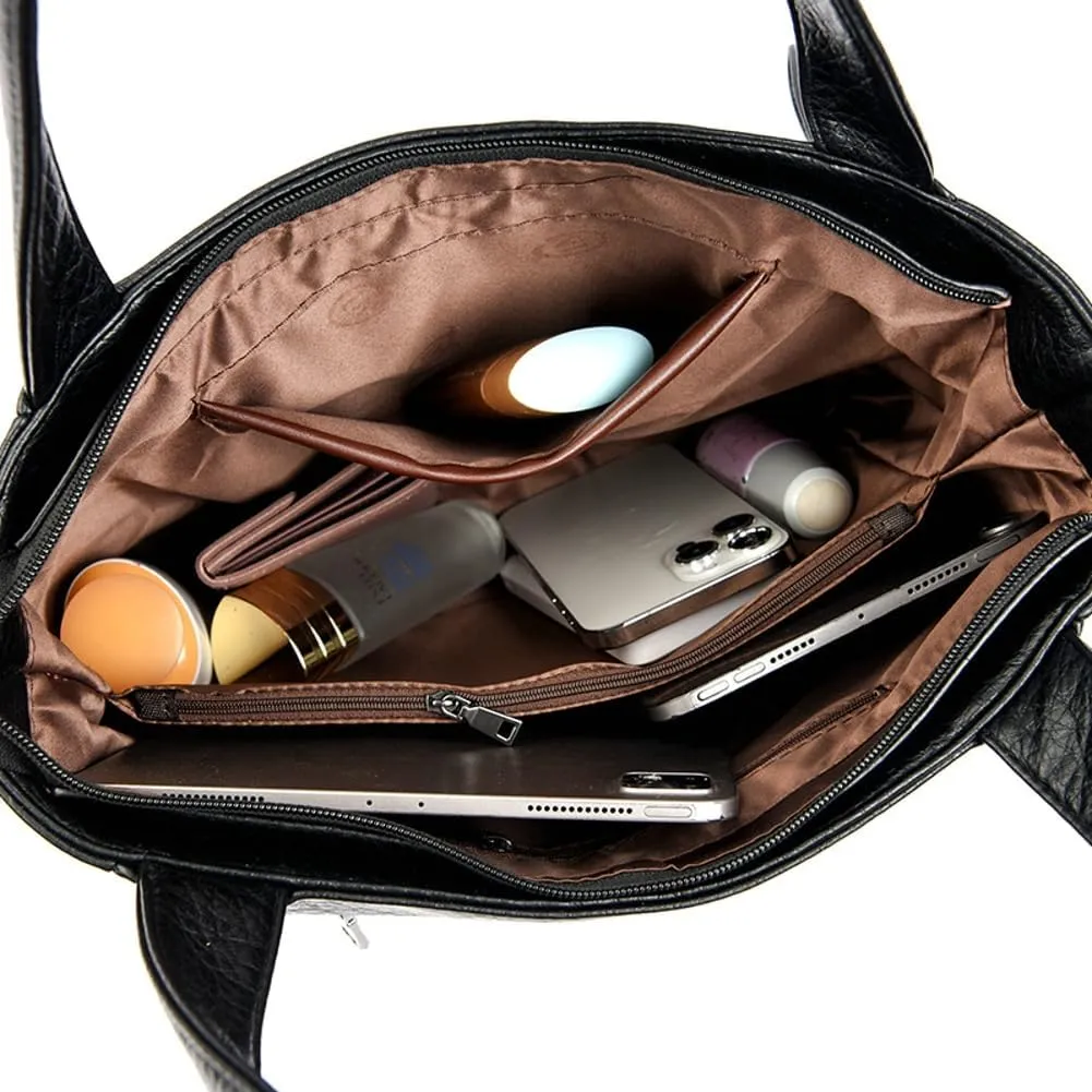Large Tote Bag Women PU Leather Shoulder Crossbody Bags Satchel Purses Work Travel Handbags with Multi Pockets 2025
