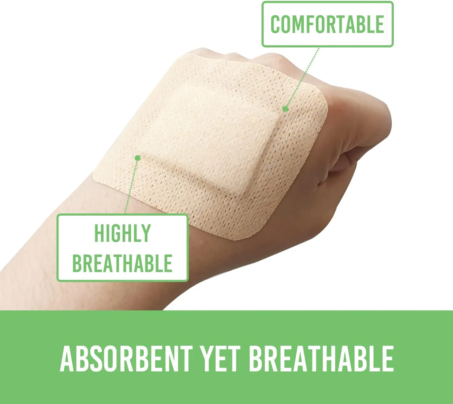 Latex-Free Bordered Gauze Pad Dressing Bandage Island Dressings 5.5x6.7 (30Ct) White - Individually Wrapped Large Wound Dressing First Aid Wound Care for Wounds Protection
