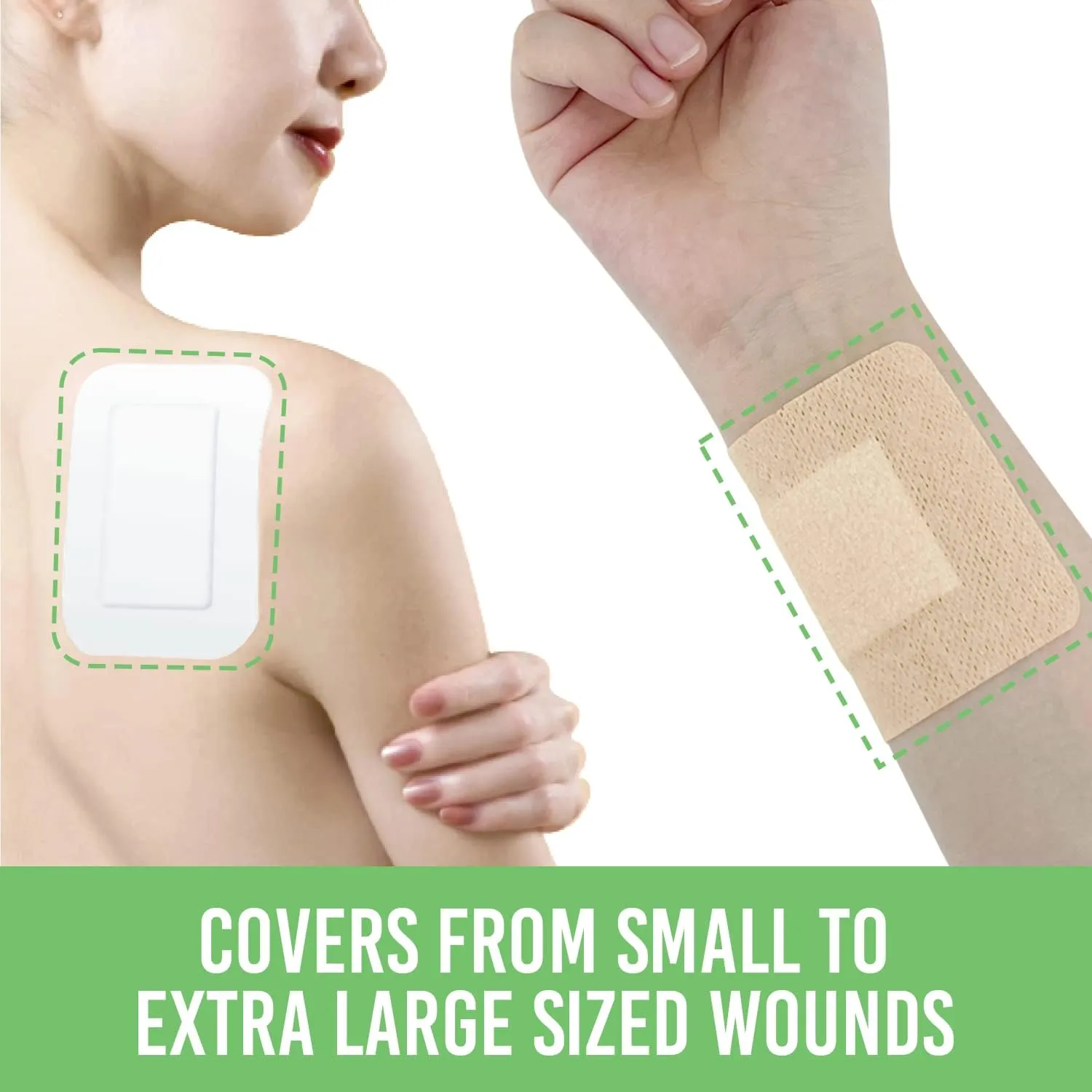 Latex-Free Bordered Gauze Pad Dressing Bandage Island Dressings 5.5x6.7 (30Ct) White - Individually Wrapped Large Wound Dressing First Aid Wound Care for Wounds Protection
