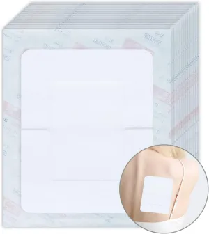 Latex-Free Bordered Gauze Pad Dressing Bandage Island Dressings 5.5x6.7 (30Ct) White - Individually Wrapped Large Wound Dressing First Aid Wound Care for Wounds Protection