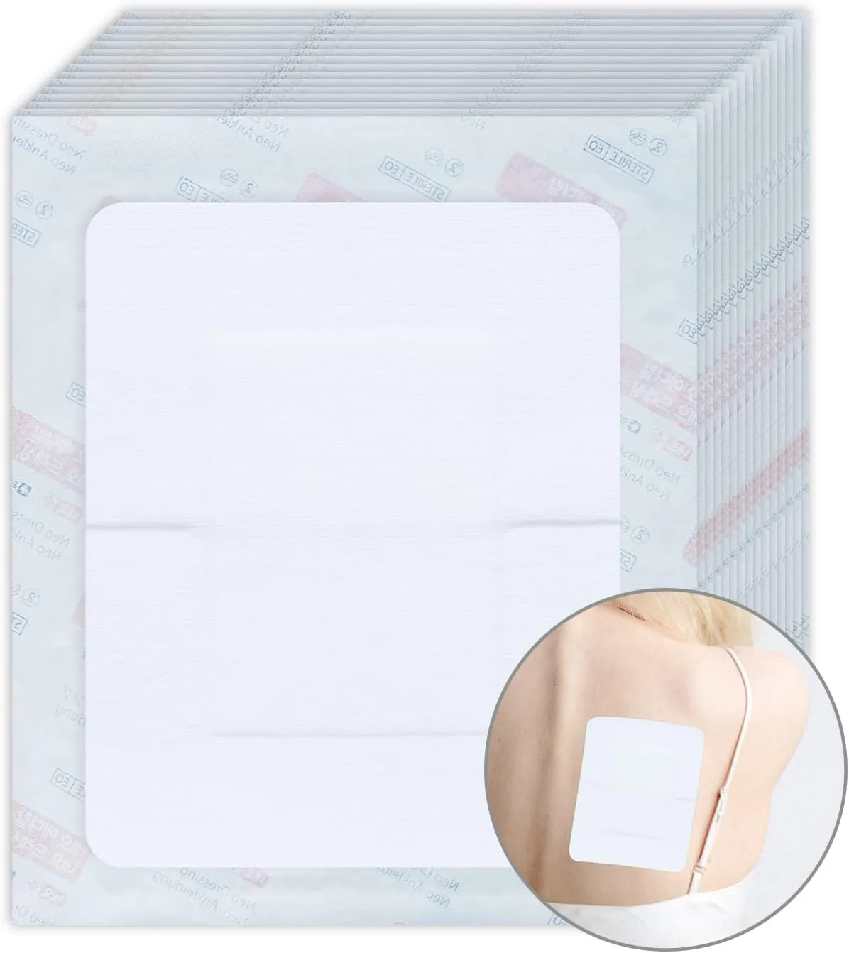 Latex-Free Bordered Gauze Pad Dressing Bandage Island Dressings 5.5x6.7 (30Ct) White - Individually Wrapped Large Wound Dressing First Aid Wound Care for Wounds Protection