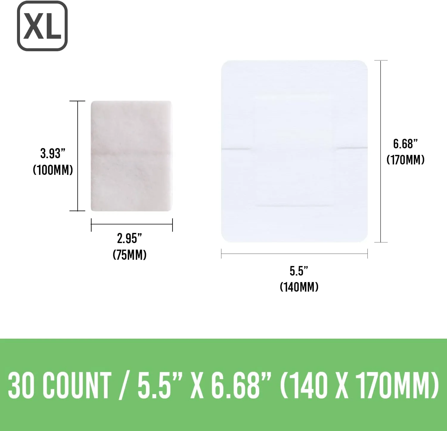 Latex-Free Bordered Gauze Pad Dressing Bandage Island Dressings 5.5x6.7 (30Ct) White - Individually Wrapped Large Wound Dressing First Aid Wound Care for Wounds Protection